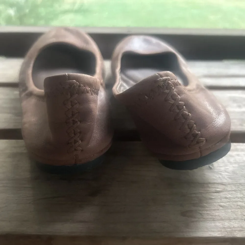 Lucky Brand Emmie Leather Flats Size 6.5 Medium Brown Color Ballet Shoes